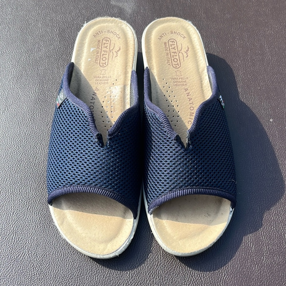 Fly flot blue sandals made in Italy anti-shock size 9
